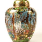 Wedgwood Fairyland Lustre 'Ghostly Wood' Malfrey vase and cover, designed by Daisy Makeig-Jones (1881-1945). Image courtesy of LiveAuctioneers.com archive and Sworders Fine Art Auctioneers.