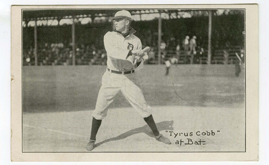 1908 Ty Cobb baseball postcard, est. $300-$600. Morphy Auctions image