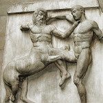 Parthenon frieze depicting a Centaur and a Lapith fighting. Image by Adam Carr. This file is licensed under the Creative Commons Attribution-ShareAlike 3.0 Unported license.