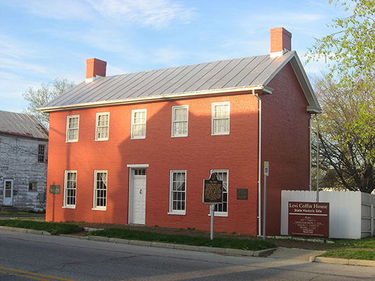 The 1839 Levi Coffin House in Fountain City, Ind., is designated at National Historic Landmark. Image courtesy of Wikimedia Commons.