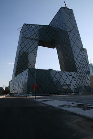 China Central TV's headquarters by Dutch architect Rem Koolhaas. Image by Cmglee. This file is licensed under the Creative Commons Attribution 2.0 Generic license.