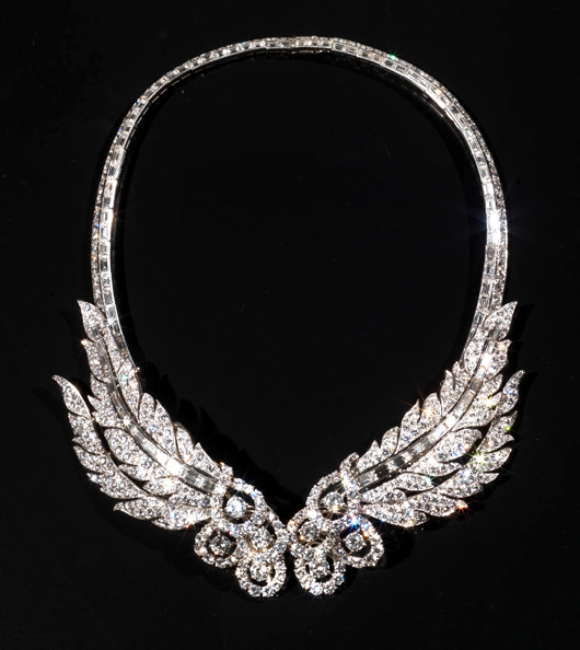 Cartier necklace in platinum, white gold and diamonds, estimate €250,000-300,000. Courtesy Pandolfini