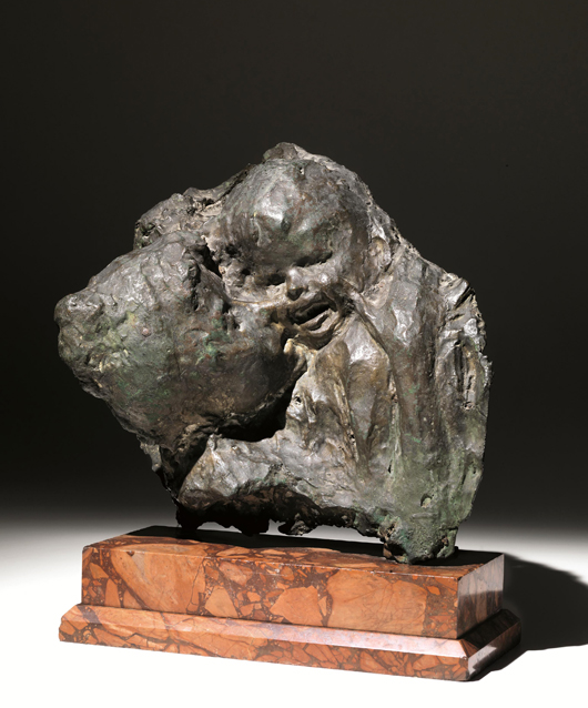 Medardo Rosso, Aetas Aurea, 1886-1889, patinated bronze, height 40.2 cm, estimate €50,000-80,000. Courtesy Pandolfini 