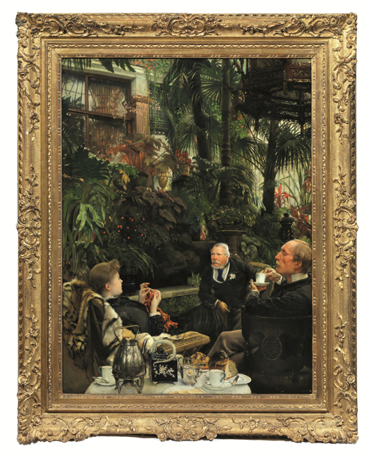 James (Jacques Joseph) Tissot, Rivals, 1878-79, oil on canvas, 92x68 cm, estimate €600,000-1 million. Courtesy Pandolfini
