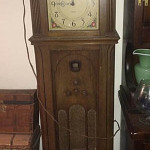Vintage Philco Grandfather Radio Clock. Image courtesy of LiveAuctioneers.com archive and Tim's Inc.