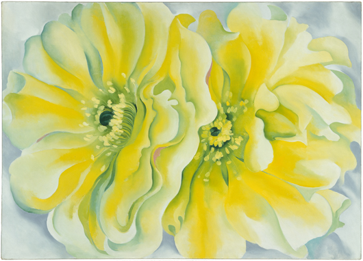 Georgia O’Keeffe (1887–1986). 'Yellow Cactus,' 1929. Oil on canvas, 30 x 42 in. Dallas Museum of Art, Texas. Patsy Lucy Griffith Collection, Bequest of Patsy Lucy Griffith. 1998.217. (O’Keeffe 675) © Copyright 2014 Georgia O’Keeffe Museum. Image courtesy International Arts® 