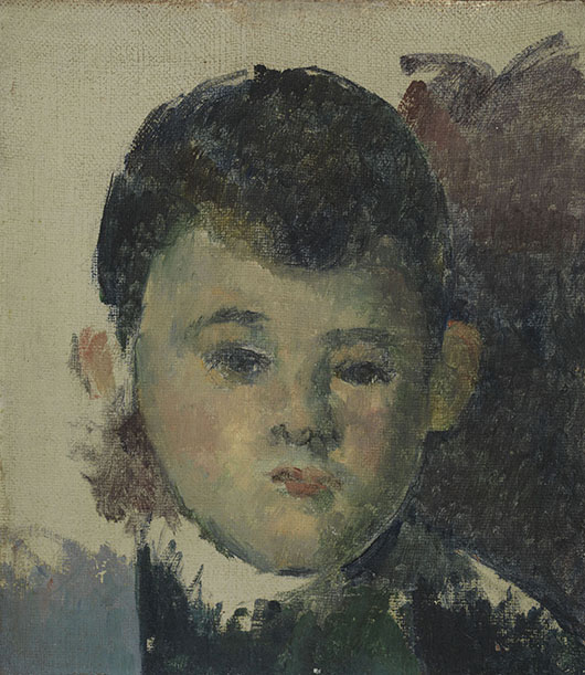 Paul Cézanne, 'Portrait of Paul, the Artist’s Son, ca. 1880, oil on canvas, 6 3/4 x 6 in. The Henry and Rose Pearlman Foundation, on long-term loan to the Princeton University Art Museum.
