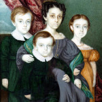 Names attract higher prices. This 19th century Continental School miniature portrait is of Anna Clifton (nee De Veignon), with her children, Frances, William and George. It sold for £560. Photo The Canterbury Auction Galleries