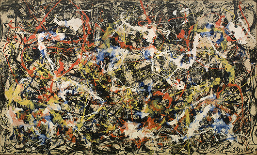 Jackson Pollock (1912 - 1956) 'Convergence,' 1952. Oil on canvas, 95 1/4 × 157 1/8 × 2 7/8 in. Collection Albright-Knox, Art Knox Jr., 1956. © 2014 Pollock-Krasner Foundation/ Artists Rights Society, New York. Photograph by Tom Loonan