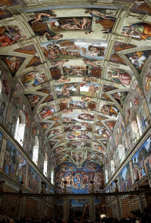 The interior of the Sistine Chapel. Image by Patrick Landy. This file is licensed under the Creative Commons Attribution-ShareAlike 3.0 Unported license.