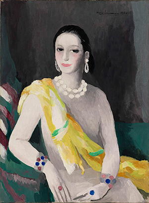 Marie Laurencin, 'Portrait of Helena Rubinstein,' 1934. Oil on canvas, 33 × 27 in. (83.8 × 68.6 cm). Private collection, Stowe, Vermont. © Fondation Foujita / Artists Rights Society (ARS), New York / ADAGP, Paris 2014