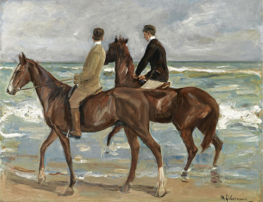 The Swiss museum lists Max Liebermann's 'Two Riders on the Beach' included in the Gurlitt art hoard. Image courtesy of Wikimedia Commons.
