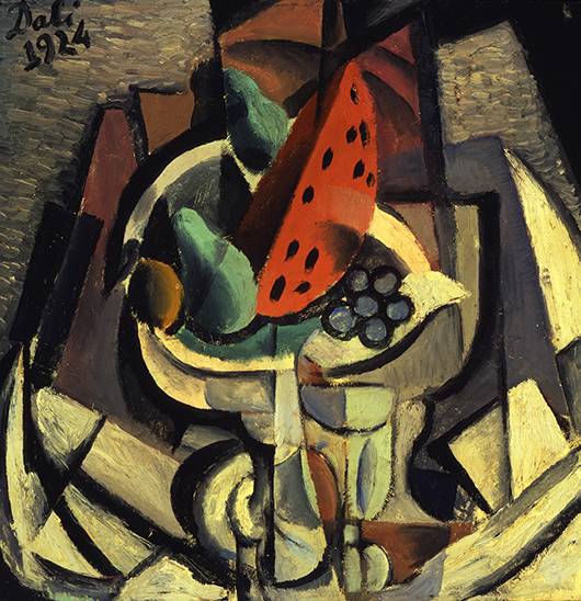 'Still Life: Sandia,' 1924, Salvador Dalí © Salvador Dalí. Fundació Gala-Salvador Dalí, [Artist Rights Society (ARS)], 2014. Collection of the Dalí Museum Inc., St. Petersburg, FL, 2014. This exhibition was organized by the Dalí Museum and the Museu Picasso, Barcelona, with the collaboration of the Fundació Gala-Salvador Dalí and is supported by an indemnity from the U.S. Federal Council on the Arts and the Humanities.
