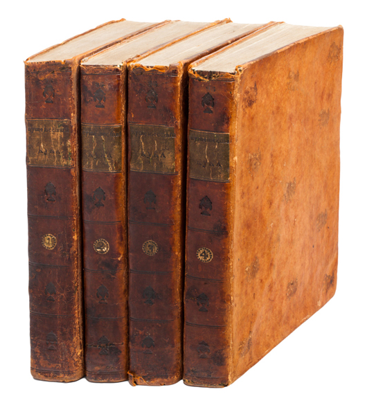 Lot 17 - Cook, James, 'A voyage towards the South Pole, and round,' in six volumes, St. Petersburg, 1796-1800. Text in Russian. In four leather bindings. Anticvarium Auction House