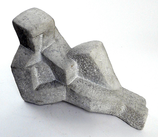 Lot 9 – carved marble Cubist figure by Larry Mohr. Roland Auctions NY image