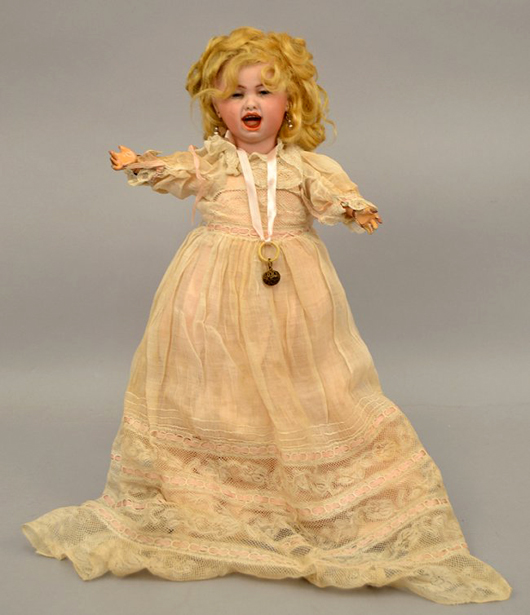Rare, early Jumeau bisque-head doll with crying expression. Stephenson’s image