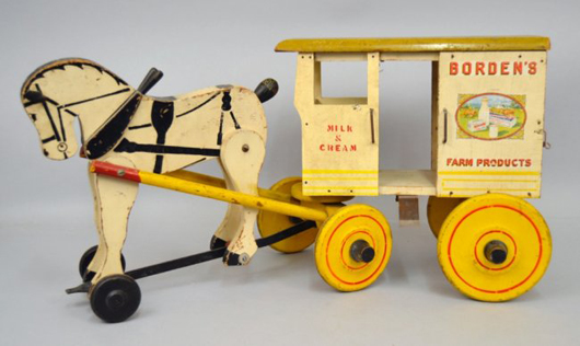 Rich Toys Borden’s horse-drawn milk wagon, est. $300-$500. Stephenson’s image