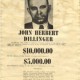 John Dillinger (1903-1934) original wanted poster issued by J. Edgar Hoover and the U.S. Department of Justice, Washington D.C., June 23, 1934. Image courtesy LiveAuctioneers.com archive and International Autograph Auctions Ltd.