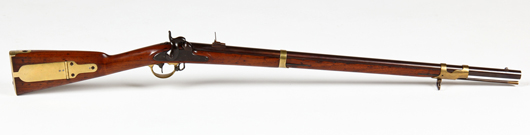Civil War Mississippi rifle, Model 1841, Robbins & Lawrence, altered to .58 caliber. Estimate: $1,500-$2,500. Material Culture image.