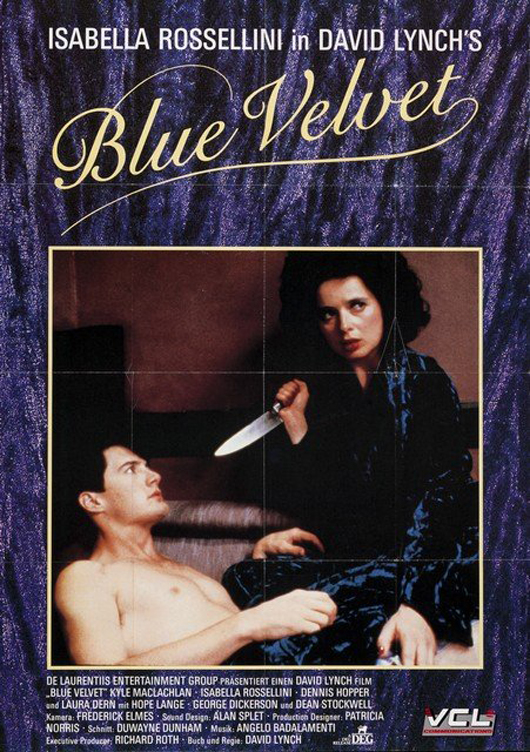German A1 size poster, 23 inches by 33 inches, for the David Lynch film 'Blue Velvet.' Image courtesy of LiveAuctioneers.com archive and Premiere Props.