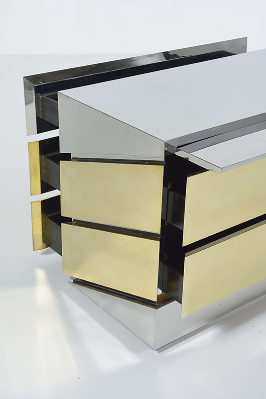 Gabriella Crespi, 'Mr / Mme,' chest of drawers, 1972, brass and chrome, 79 × 120 × 55 cm, estimate €15,000-20,000. Courtesy Piasa, Paris