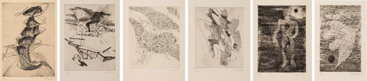 ‘L’Apocalypse,’ 1931, complete set of six engravings four with drypoint, each signed in pencil, [Lot 4]. Est. £3,000-5,000. Bloomsbury Auctions image