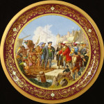 Monumental Royal Vienna porcelain plaque depicting Christopher Columbus. Kodner Galleries image
