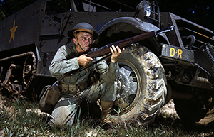 U.S. Army infantryman equipped with an M1 Garand rifle at Fort Knox, Ky., in June 1942. Image courtesy of Wikimedia Commons.