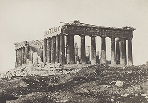Salt and silver photographic print of the Parthenon. Copyright Wilson Center for Photography