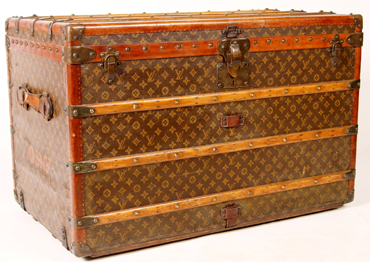 Classic Louis Vuitton canvas and leather steamer trunk, 23¼ x 35½ x 21 inches. Estimate: $2,000-$4,000. Dirk Soulis Auctions image