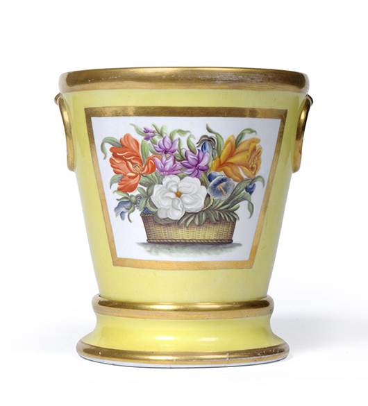 This English porcelain cachepot and stand, one of a number coming under the hammer at Tennants in Yorkshire on Dec. 6, comes from an American private collection. It is estimated at £700-£1,000 ($1,100-$1,560)