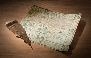 The map, titled 'Provincia de Nuevo Mexico,' is dated 1778 and measures 12 inches by 15-inches. Courtesy Fray Angélico Chávez History Library, photo by Blair Clark.