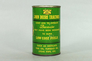 John Deere advertising bank in the shape of an oil can. Image courtesy of LiveAuctioneers.com archive and BP Auctions.