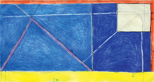 Clars set another record in the art world for Richard Diebenkorn (American, 1922-1993) with his spectacular color etching with aquatint and drypoint, ‘Red-Yellow-Blue (1986),’ which sold for $47,600. Clars Auction Gallery image