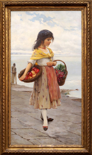 Oil on canvas titled 'Home from the Market, Venice' by the Austrian-born artist, Eugen Alfons von Blaas. Estimate: £50,000-£70,000 ($78,300-$109,600). Roseberys image