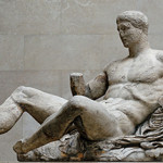 Reclining Dionysos sculpture from the Parthenon's east pediment, circa 447–433 B.C. Image by Jastrow. This file is licensed under the Creative Commons Attribution 2.5 Generic license.