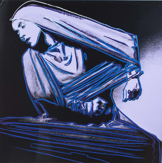 Andy Warhol (American, 1928-1987) ‘Lamentation.’ Screenprint on Lenox museum board, 1986. Signed and numbered 4100 (verso). Estimate: $30,000-35,000. Capo Auction Fine Art and Antiques image