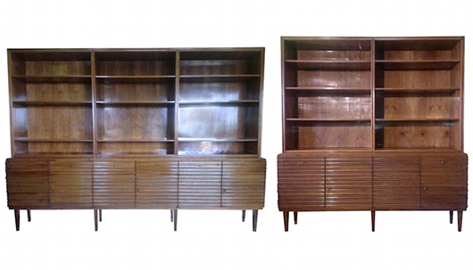 Safra Milano, two bookshelves from Enrico Crespi house, circa 1940. Estimate: €15,000–€16,000. Nova Ars image