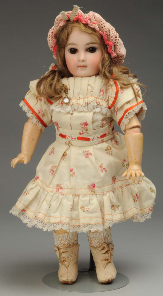 Jumeau 14-inch bebe, early 2nd-series portrait doll, est. $3,500-$5,000. Morphy Auctions image