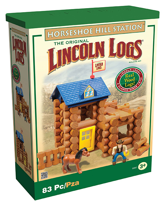 FREE SHIPPING!! Age 3+ NEW Lincoln Logs Horseshoe Hill Station 83 Piece Set 
