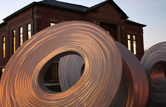  A sculpture greets visitors outside the Clarinda Carnegie Art Museum. Image courtesy of Clarinda Carnegie Art Museum