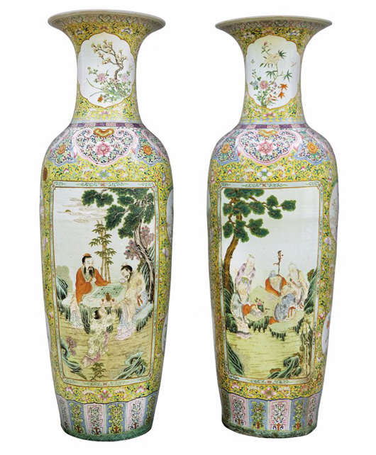 Lot 2232 – Couple of large vessels, China 19th century, 54in., 135cm. Estimate €40,000-44,500. Courtesy Boetto