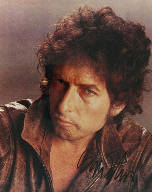Bob Dylan 'Wanted Man' session autographed photo. Image courtesy of LiveAuctioneers.com archive and Jaes Cox Gallery at Woodstock.