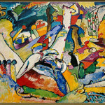 Vasily Kandinsky (b. 1866, Moscow; d. 1944, Neuilly-sur-Seine, France) 'Sketch for “Composition II' (Skizze für 'Komposition II'), 1909–10, oil on canvas, 38 3/8 x 51 5/8 inches (97.5 c 131.2 cm), Solomon R. Guggenheim Museum, New York, Solomon R. Guggenheim Founding Collection 45.961