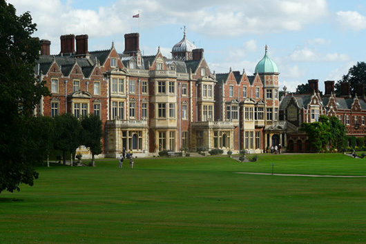 Queen Elizabeth's Sandringham House near the village of Sandringham in Norfolk, England. Image by Elwyn Thomas Roddick. This file is licensed under the Creative Commons Attribution Share-alike license 2.0. 