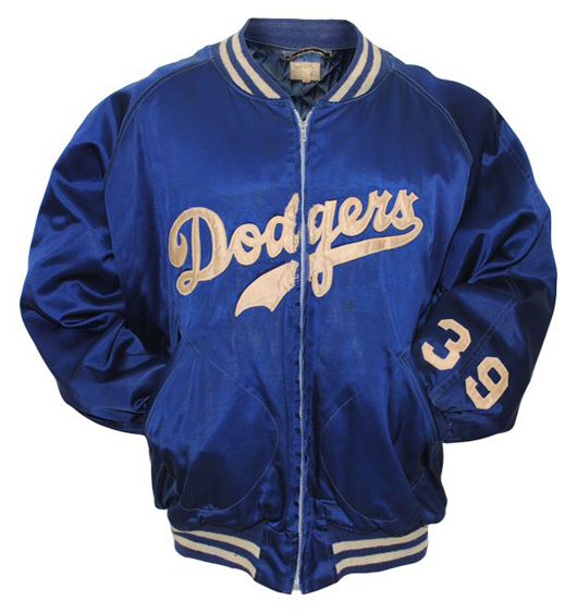 1950s Los Angeles Dodgers satin jacket owned and worn by Roy Campanella, $71,554. Grey Flannel Auctions image