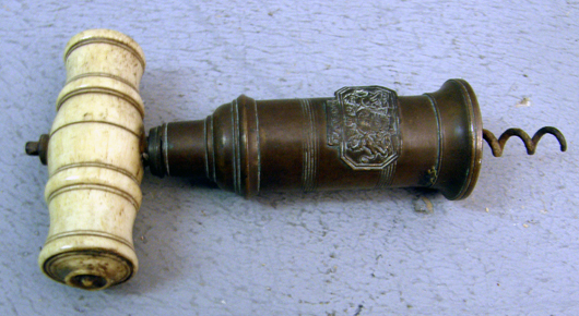 A 19th century King’s pattern corkscrew by Edward Thomason sold for £55. Photo Ewbank's Auctions