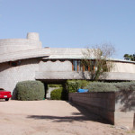 The David and Gladys Wright House was designed and built for the architect's son David and his wife. The house has a spiral design that anticipates that of the Solomon R. Guggenheim Museum in New York. Image by Lockley, courtesy of Wikimedia Commons.
