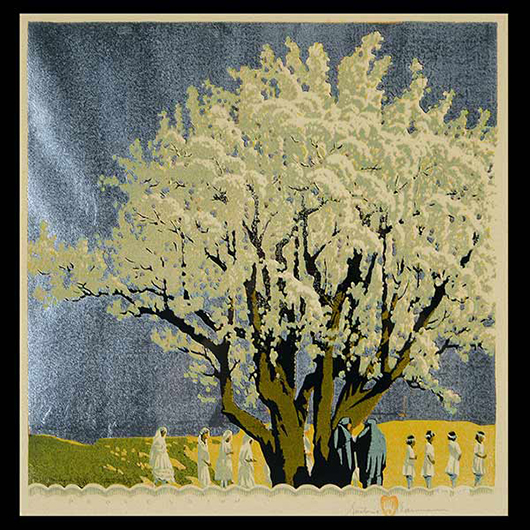 This woodblock print by Gustave Baumann sold for $12,980. Michaan's image 