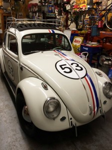 Actual 1963 Volkswagen Beetle, retrofitted to look like the car in Disney’s 1969 movie titled 'The Love Bug.' Tim’s Inc. Auctions image